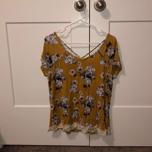 yellow floral tee
